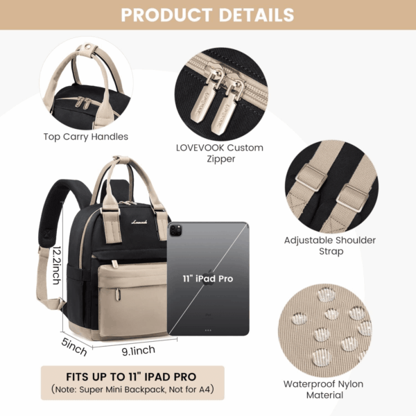 Mini Backpack for Women Stylish Waterproof Backpack Purse with USB Port, Cute Daypack for College Travel Party - Image 4