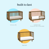 Marley 3-In-1 Convertible Baby Crib - GREENGUARD Gold Certified - Convertible Crib to Toddler Bed and Daybed - Baby Bed W/ 4 Adjustable Heights - Easy to Assemble Wooden Crib - Walnut - Image 5