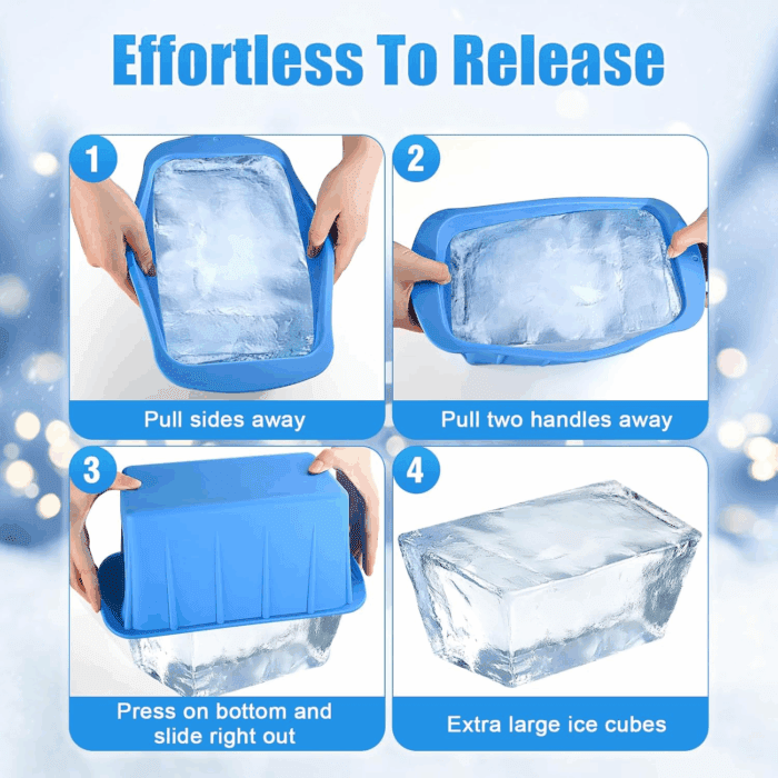 Ice Block Mold Extra Large for Cold Plunge and Ice Bath, Silicone Water Chille, Water Cooler for Ice Bath Accessories 32Lbs 4Pack - Image 4