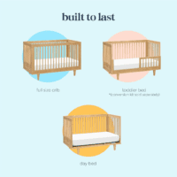 Marley 3-In-1 Convertible Baby Crib with Toddler Bed & Daybed Conversion, Durable & Easy to Assemble - GREENGUARD Gold Certified - with 4 Adjustable Mattress Heights - Honey - Image 6