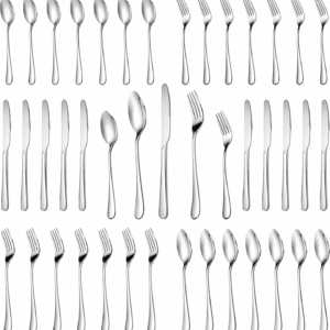 30 Pcs Silverware Set Service for 6,Premium Stainless Steel Flatware Set,Mirror Polished Cutlery Utensil Sets,Durable Kitchen Eating Tableware Sets,Include Fork Knife Spoon,Dishwasher Safe