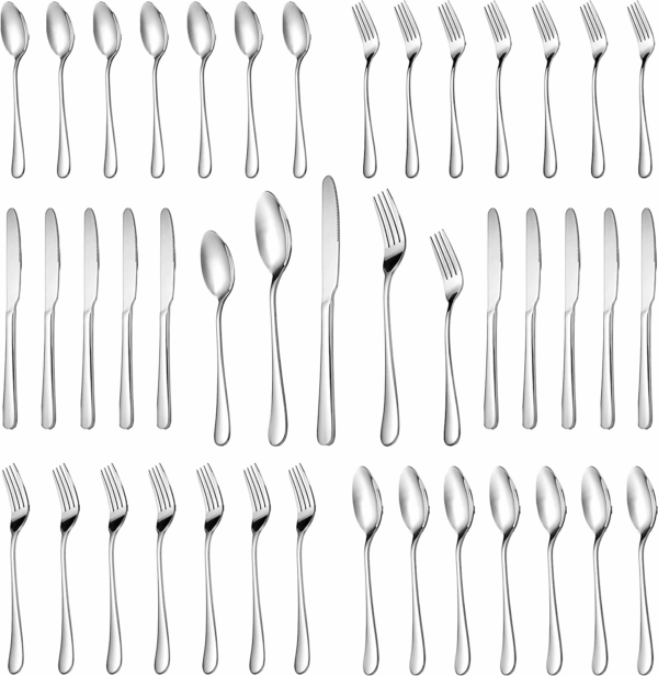 30 Pcs Silverware Set Service for 6,Premium Stainless Steel Flatware Set,Mirror Polished Cutlery Utensil Sets,Durable Kitchen Eating Tableware Sets,Include Fork Knife Spoon,Dishwasher Safe