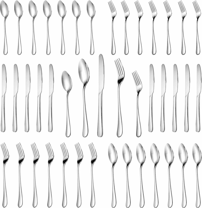 30 Pcs Silverware Set Service for 6,Premium Stainless Steel Flatware Set,Mirror Polished Cutlery Utensil Sets,Durable Kitchen Eating Tableware Sets,Include Fork Knife Spoon,Dishwasher Safe