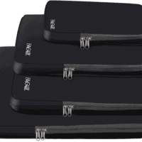 4 Set/6 Set/8 Set Compression Packing Cubes Travel Accessories Expandable Packing Organizers(Black Clothpattern 4 Set)