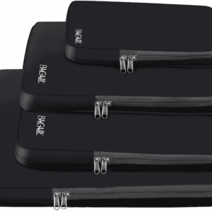 4 Set/6 Set/8 Set Compression Packing Cubes Travel Accessories Expandable Packing Organizers(Black Clothpattern 4 Set)