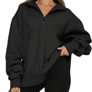 Womens Oversized Sweatshirts Fall Fashion Hoodies Half Zip Pullover Long Sleeve Shirts Clothes Outfits