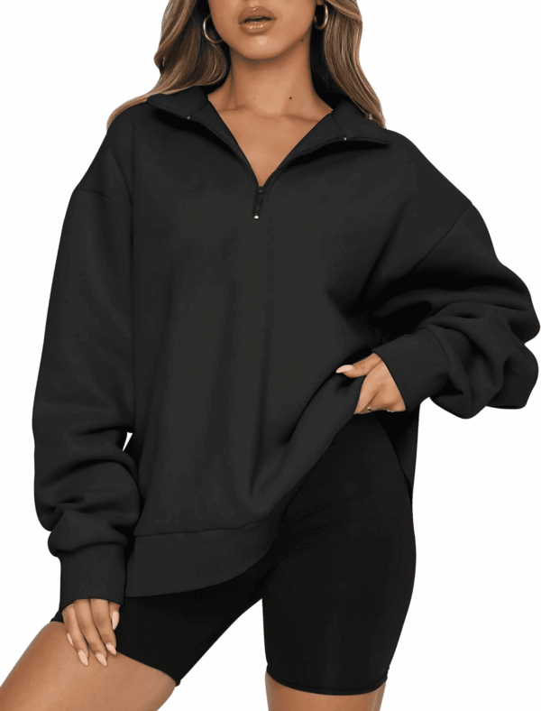 Womens Oversized Sweatshirts Fall Fashion Hoodies Half Zip Pullover Long Sleeve Shirts Clothes Outfits