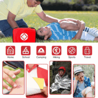 Travel-First Aid-Kit Car-Home 300PCS Survival-Kit Outdoor-Adventure - Small Portable Red Emergency Essential Sets Office Hiking Camping Business Public Must Have First Aid Gear Equipment - Image 3