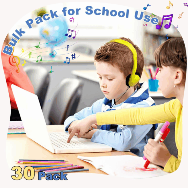 30 Pack Class Set Headphones for Kids Students School Classroom Bulk Earphones Adjustable with 3.5 Mm Jack for Library Children Adults(004 Multi Color Headphones) - Image 2