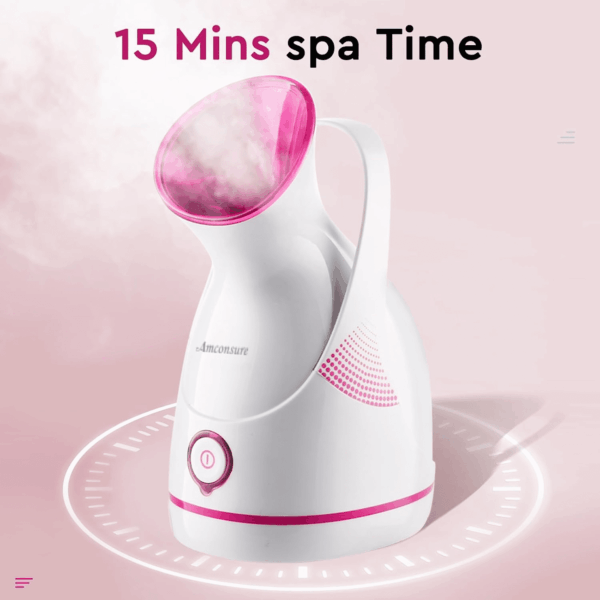 Facial Steamer - Nano Ionic Face Steamer Warm Mist Steamer for Home Sauna SPA, Humidifier for Face Steamer for Deep Cleaning Unclogs Pores Sinuses - Bonus 5 Piece Stainless Steel Skin Kit - Image 8