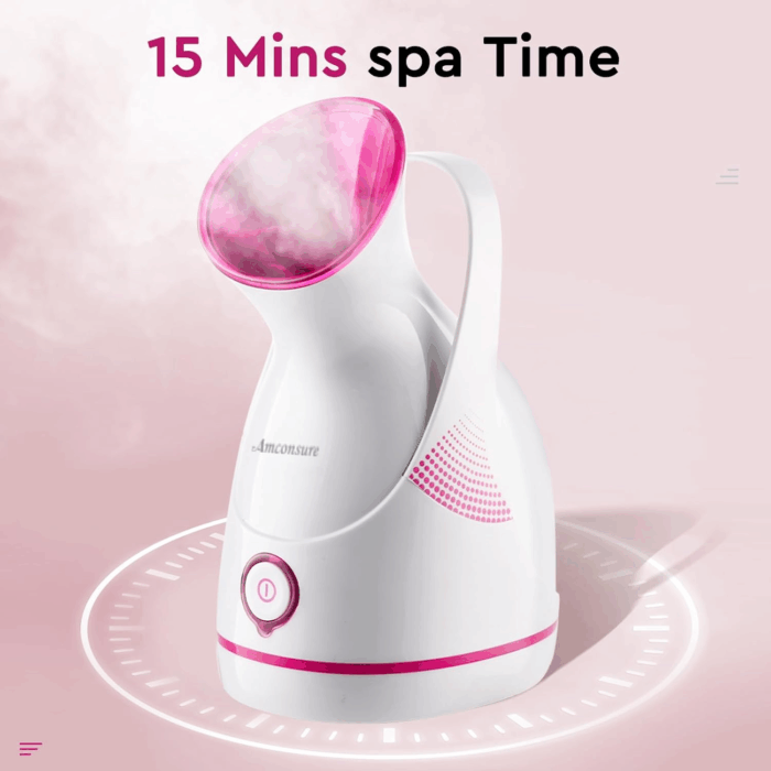 Facial Steamer - Nano Ionic Face Steamer Warm Mist Steamer for Home Sauna SPA, Humidifier for Face Steamer for Deep Cleaning Unclogs Pores Sinuses - Bonus 5 Piece Stainless Steel Skin Kit - Image 8