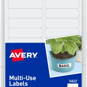 Self-Adhesive Removable Labels, 0.5 X 1.75 Inches, 840 per Pack, White Label Stickers (05422)