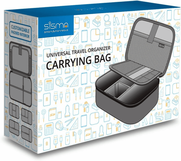 Travel Cords Organizer Electronics Tech Accessories Case Small Carrying Bag for Charging Cables Adapter USB Plugs Power Cords Leads - Grey 1680D Fabrics - Image 7