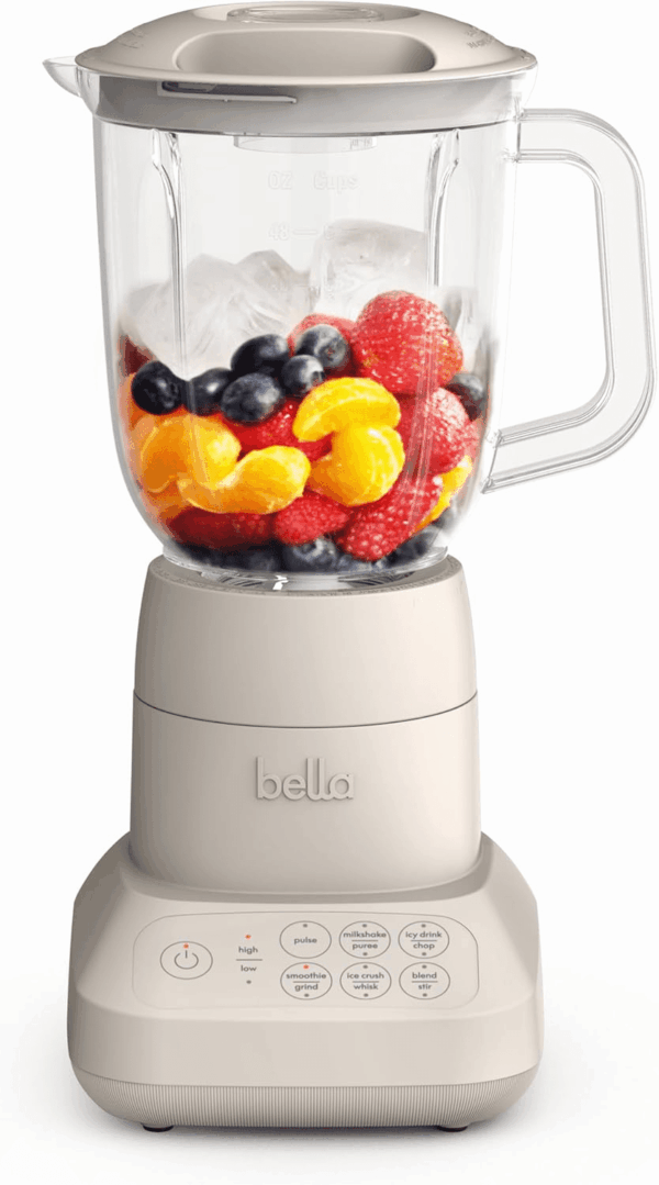 10 Speed Countertop Blender, Juicer & Smoothie Maker, Fits-Anywhere™ Kitchenware, Slim Flip & Store Design, Dishwasher Safe 48Oz Capacity Pitcher & Lid, Stainless Steel Blade, 450 Watt, Oatmilk