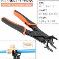Push to Connect Removal Tool Disconnect Tongs for 1/2”, 3/4”, 1” Push Fitting Pex Removal Tool Improved Version - Image 4