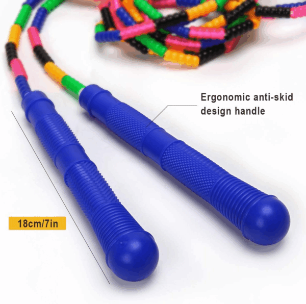 16 FT Long Jump Rope(2 PACK), Double Dutch Jump Ropes, Soft Beaded Skipping for Kids Adults, Plastic Segmented Long Enough for 4-5 Jumpers - Image 4