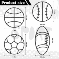 4 Packs Sports Room Decor for Boys Metal Modern Soccer Wall Art Decor Black Basketball Baseball Football Hanging Room Decorations for Kids Boy Sports Playroom Bedroom Nursery - Image 2
