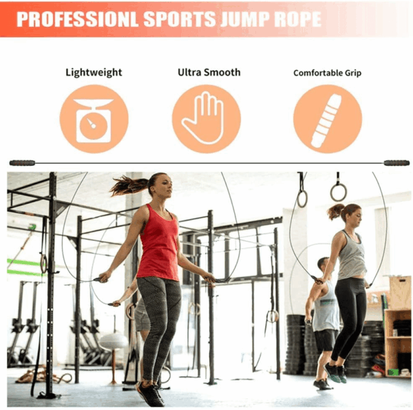 Jump Rope,Jump Ropes for Fitness for Women Men and Kids,Speed Jumping Rope for Workout with Ball Bearings,Adjustable Skipping Rope for Exercise&Slim Body at Home School Gym - Image 6
