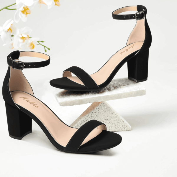 Heels for Women Open Toe Ankle Strap Chunky Heel Sandals 2.75 Inch - Image 3
