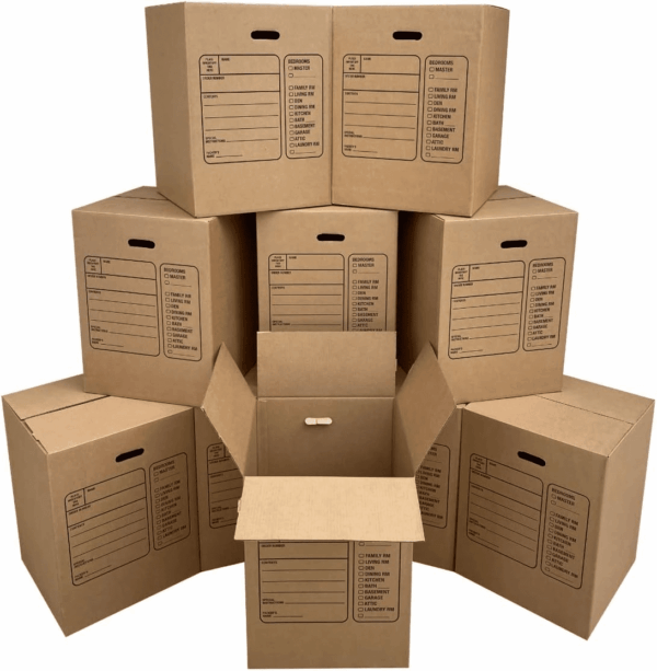Moving Boxes with Handles, 10 Premium Large, 18 X 18 X 24, Brown, BOXINDSLAR10