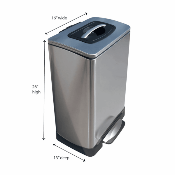Trash Krusher Manual Trash Compactor, 40 L, Stainless Steel - Image 4