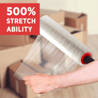 Stretch Wrap Roll with Handle 15” X 1000Ft – 80 Gauge – Heavy Duty Plastic Shrink Wrap Roll with Rotating Handles for Pallet Wrap Film - Plastic Wrap for Moving Supplies - Shrink Wrap for Moving, - Image 4