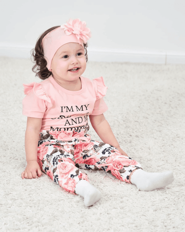 Newborn Infant Baby Girl Clothes Ruffle Romper Toddler Girl Floral Cotton Pant Sets Girls Clothing Outfit - Image 3