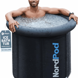 Nordpod Recovery Ice Tub – Portable Cold Plunge Tub for Athletes, Ice Bath for Recovery & Therapy – Outdoor/Indoor Use, All-Weather Lid, XL Size – Holds up to 102 Gallons