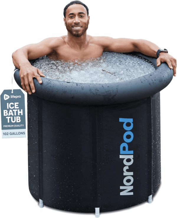 Nordpod Recovery Ice Tub – Portable Cold Plunge Tub for Athletes, Ice Bath for Recovery & Therapy – Outdoor/Indoor Use, All-Weather Lid, XL Size – Holds up to 102 Gallons