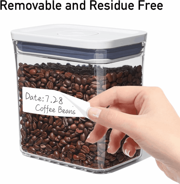 1000 Pcs Blank Removable Freezer Labels Water Oil Resistant for Food Containers Jars Pantry Organization (Each Measures 1” X 2”) - Image 2