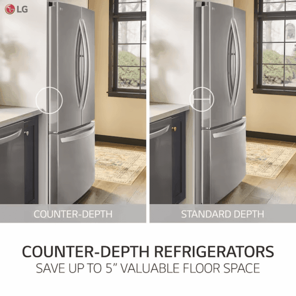 Counter-Depth MAX 26.5-Cu Ft 3 -Door Smart Compatible French Door Refrigerator with Ice Maker with Water Dispenser ( Stainless Steel ) ENERGY STAR Certified - Image 15
