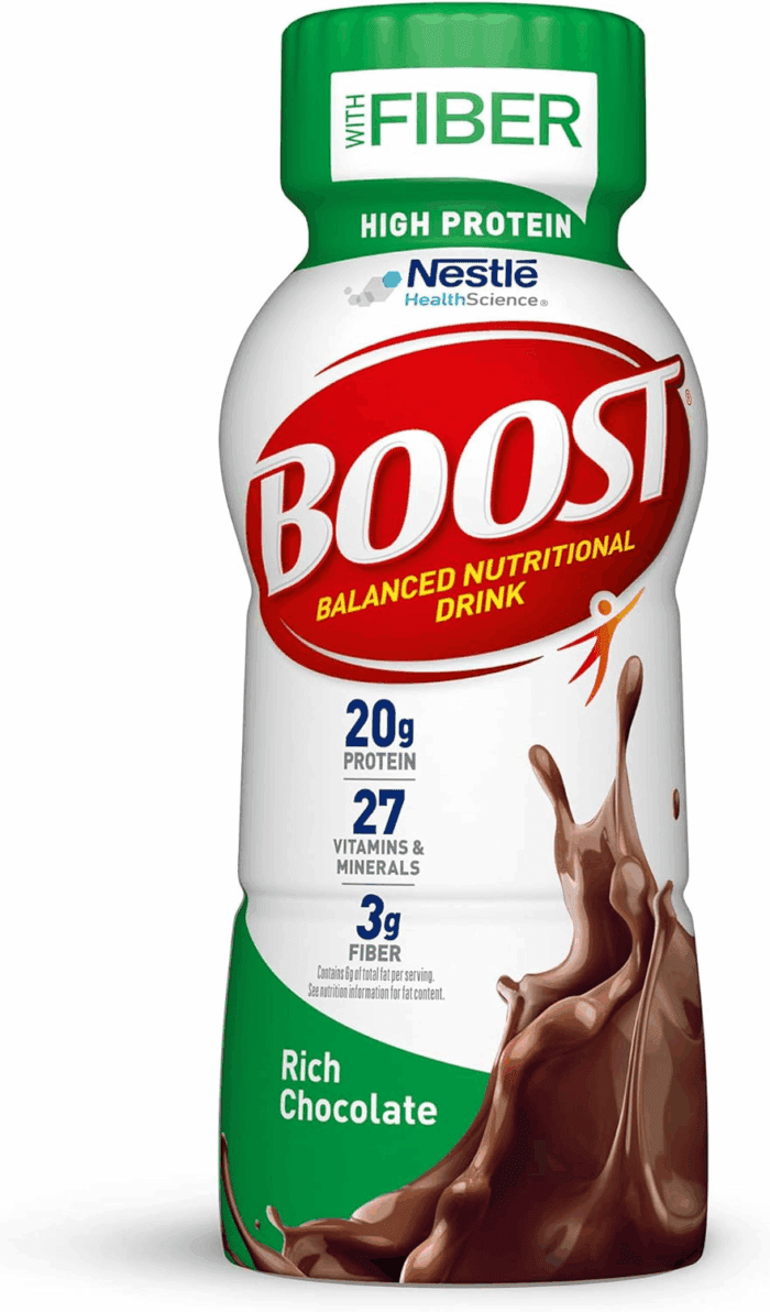 High Protein with Fiber Ready to Drink Complete Nutritional Drink, Rich Chocolate, 8 Fl Oz Bottle, 24 Pack