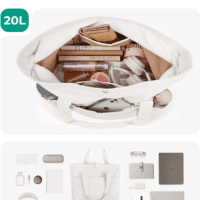 Tote Bag for Women, Foldable Tote Bag with Zipper Travel Large Shoulder Bag Handbag for Work-16.5''L X 6''Wx 14''H - Image 7