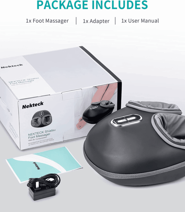 Shiatsu Foot Massager Machine with Soothing Heat, Deep Kneading Therapy, Air Compression, Improve Blood Circulation and Foot Wellness,Relax for Home or Office Use(Gray) - Image 9