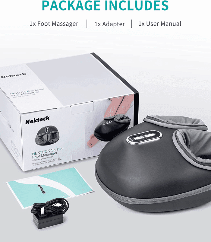 Shiatsu Foot Massager Machine with Soothing Heat, Deep Kneading Therapy, Air Compression, Improve Blood Circulation and Foot Wellness,Relax for Home or Office Use(Gray) - Image 9