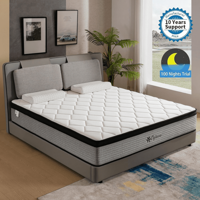 Queen Mattress, 10 Inch Queen Hybrid Mattresses in a Box with Memory Foam, Medium Firm Individual Pocket Spring for Edge Support, Fiberglass Free, Breathable, Certipur-Us - Image 8