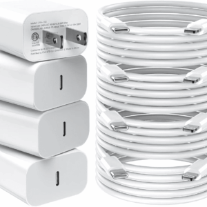 Iphone Charger Fast Charging,20W PD USB C Wall Charger 4 Pack with 6FT Fast Charging Cable - Fast Charger for Iphone 14/14 Pro Max/13/13 Pro/12/12 Pro/11/11 Pro/Xs, Ipad