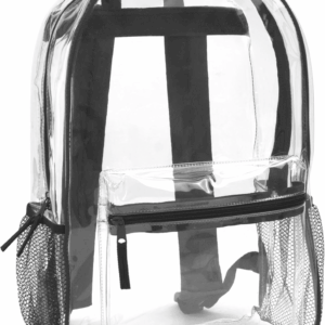 Clear Backpack Heavy Duty with Padded Straps, Side Pockets for Kids, Boys, Girls, School, Stadium Approved Events