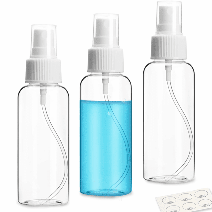 3 Pack Small Spray Bottle, 2.7Oz/80Ml Travel Spray Bottle, Empty Fine Mist Spray Bottles, Refillable Mini Spray Bottles with Labels