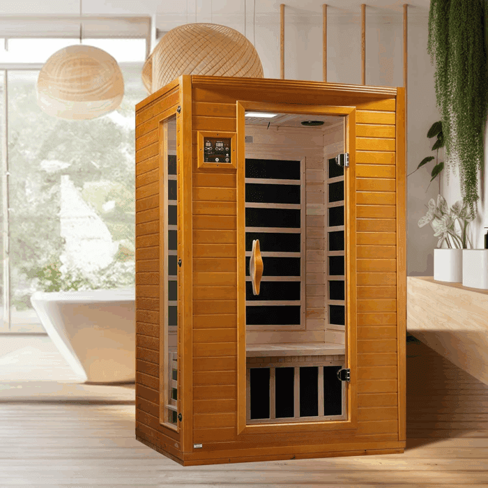 Andora 2-Person Low EMF FAR Infrared Sauna with Red Light & Bluetooth Speakers | Personal Indoor Spa for Home & Gym – Made from Canadian Hemlock - Image 8