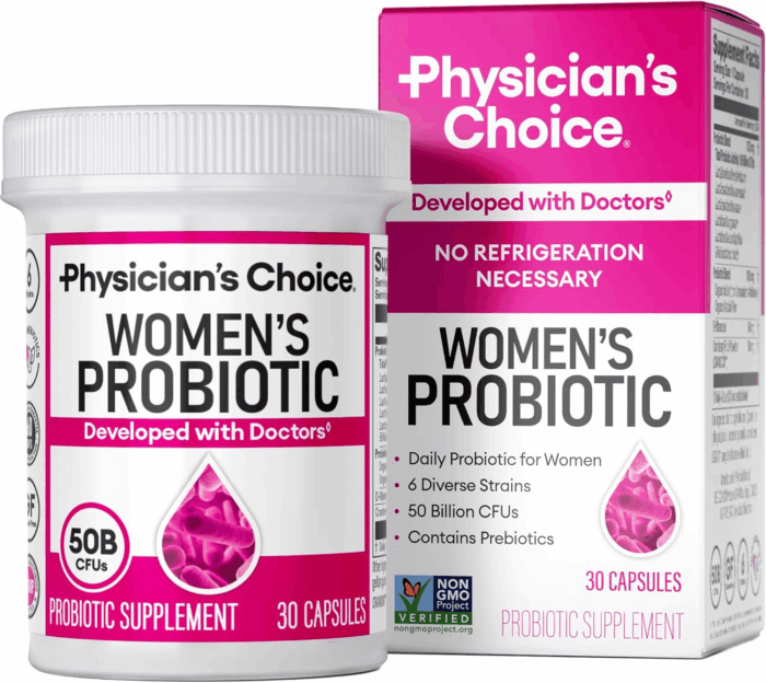 Probiotics for Women - PH Balance, Digestive, UT, & Feminine Health - 50 Billion CFU - 6 Unique Strains for Her - Organic Prebiotics, Cranberry Extract+ - Women Probiotic - 30 CT