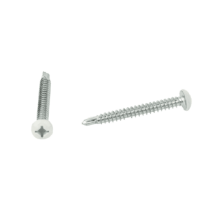 Trailer Exterior Self Tapping Screws #8 X 1 1/2" (130 Pcs) Quad Drive, White