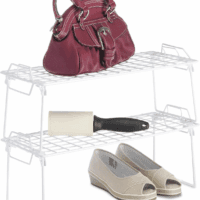 Wire Grid Stacking Shelf Medium, 7"D X 18"W X 7"H, White - Image 3