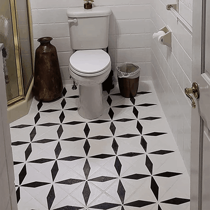 4Pcs Reusable Tile Stencils 12X12 Inch, Concrete Patterns, for Patio, Large Painting Floors, Wall Painting, Creamy-White, Stencils-4Lingxing - Image 3