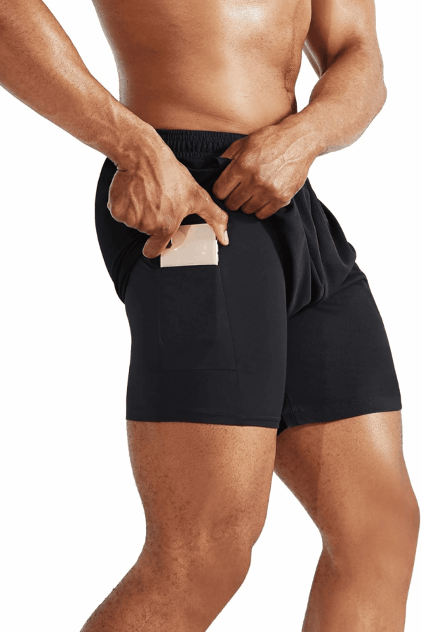 Men'S 2 in 1 Running Shorts with Liner,Dry Fit Workout Shorts with Pockets - Image 2