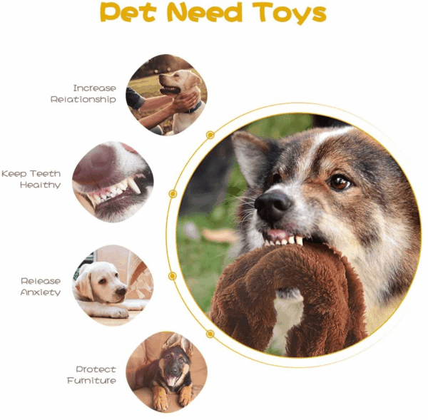 Dog Squeak Toys, No Stuffing Plush Dogs Chew Toy for Small Medium Large Breed Chewer Squeaky Pet Supplies Tough Durable Puppy Teething Chewing Interactive to Keep Them Busy Best Birthday Gift - Image 2