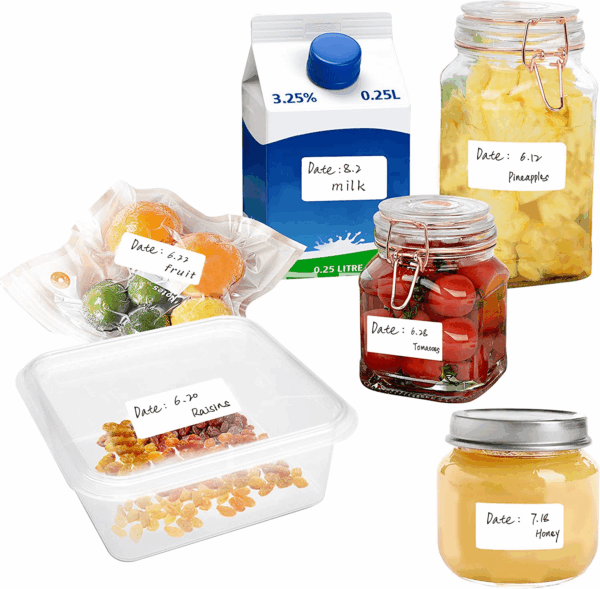1000 Blank Removable Freezer Labels Water Oil Resistant with Perforation Line for Food Containers Jars Pantry Organization (Each Measures 1” X 2”) - Image 5