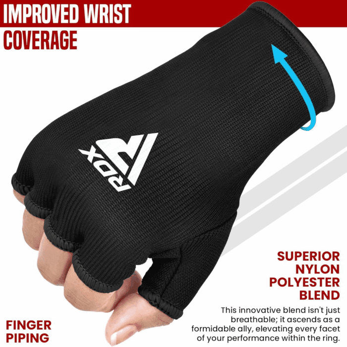 Boxing Hand Wraps Inner Gloves Men Women, Half Finger Elasticated Bandages, under Mitts Fist Protection, Muay Thai, Kickboxing, MMA, Martial Arts Speed Bag Punching Training - Image 2