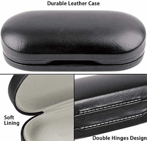 2 in 1 Double Sided Portable Contact Lens Case and Glasses Case,Dual Use Design with Built-In Mirror,Tweezer and Contact Lens Solution Bottle Included for Travel Kit,Black - Image 3