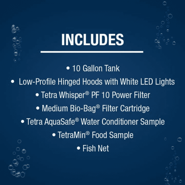 Aquarium, 10 Gallon, Complete Tropical Fish Tank Kit with LED Lighting for Freshwater Fish - Image 4